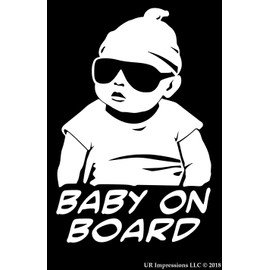 UR Impressions Baby on Board Carlos The Hangover Inspired Decal Vinyl Sticker Graphics for Cars Trucks SUV Vans Walls Windows Laptop|White|7.5 X 5.3 inch|URI005