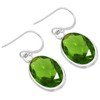 Jeweloporium 925 Silver Earring for Women Green Peridot Quartz Gemstone