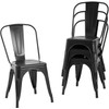 V&LX 33" Metal Chairs Distressed Style Kitchen Dining Chairs Stackable