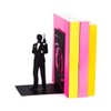Balvi - Secret Agent decorative metal bookend in black colour. Original design
