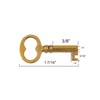 Small Solid Brass Skeleton Key Reproduction for Cabinet Door, Dresser