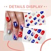 24Pcs Independence Day Press on Nails Short Square Fake Nails