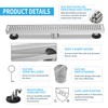 BAUNVB Linear Shower Drain 28 Inch Rectangular, Brushed Nickel SUS-304