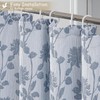 OVZME Blue Floral Shower Curtain 72 Inch Length, Crinkled Textured