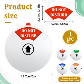 Ptwola Office Door Sign 5 Inch Rotating Privacy Sign Do Not Disturb/Out of Office/Please Knock/In a Meeting for Studio Conference Room Supplies (Silver)