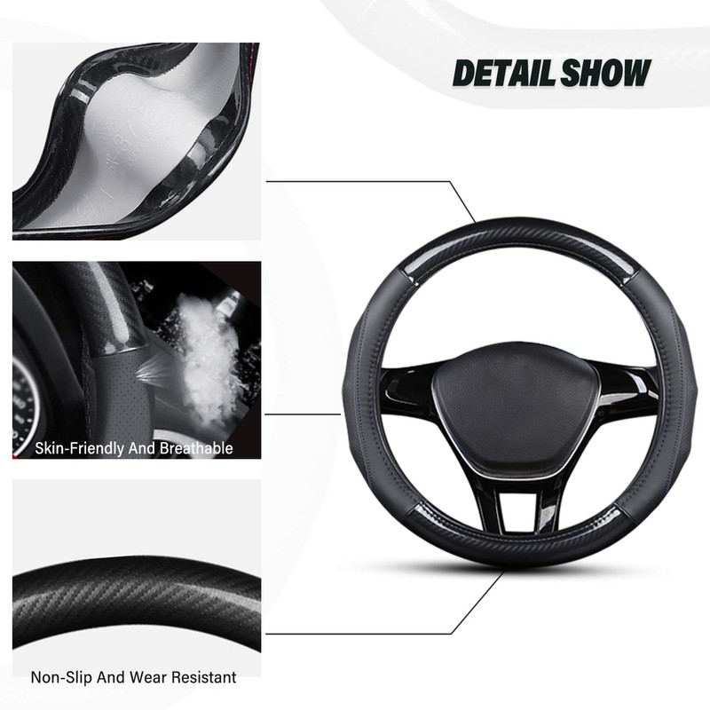 Ergocar Sport Carbon Fiber & First Layer Cowhide Car Steering