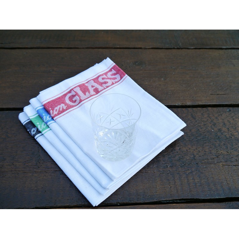 PDTXCLS Green Linen Union Glass Cloth. Pack of 4 (4