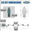100 Foot C9 Green Ceramic Christmas String Light Set -