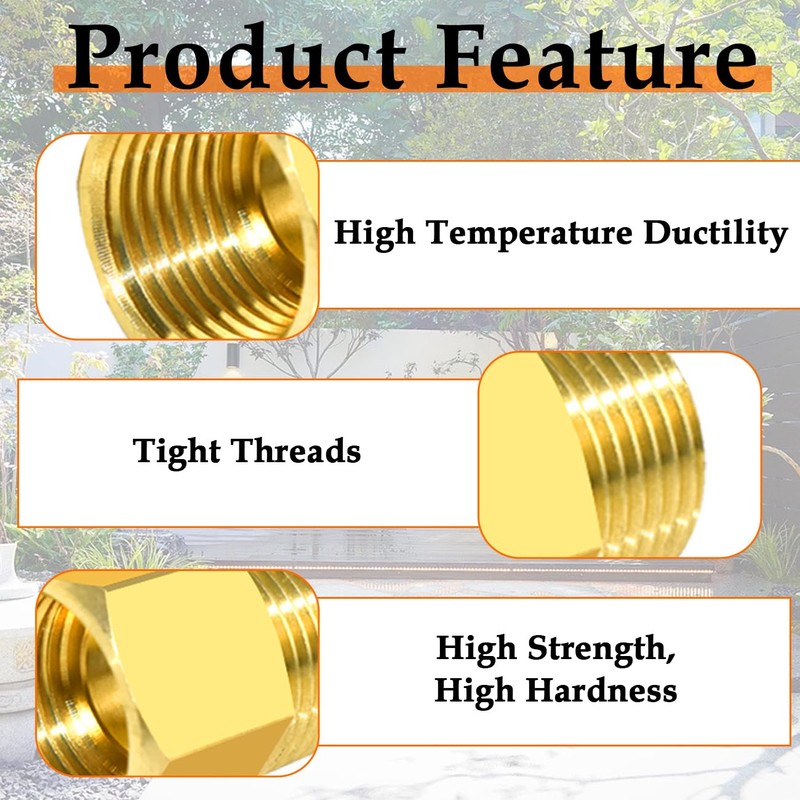 HONSNKS 4 PCS Brass Pipe Fitting 3/8" NPT Female Thread