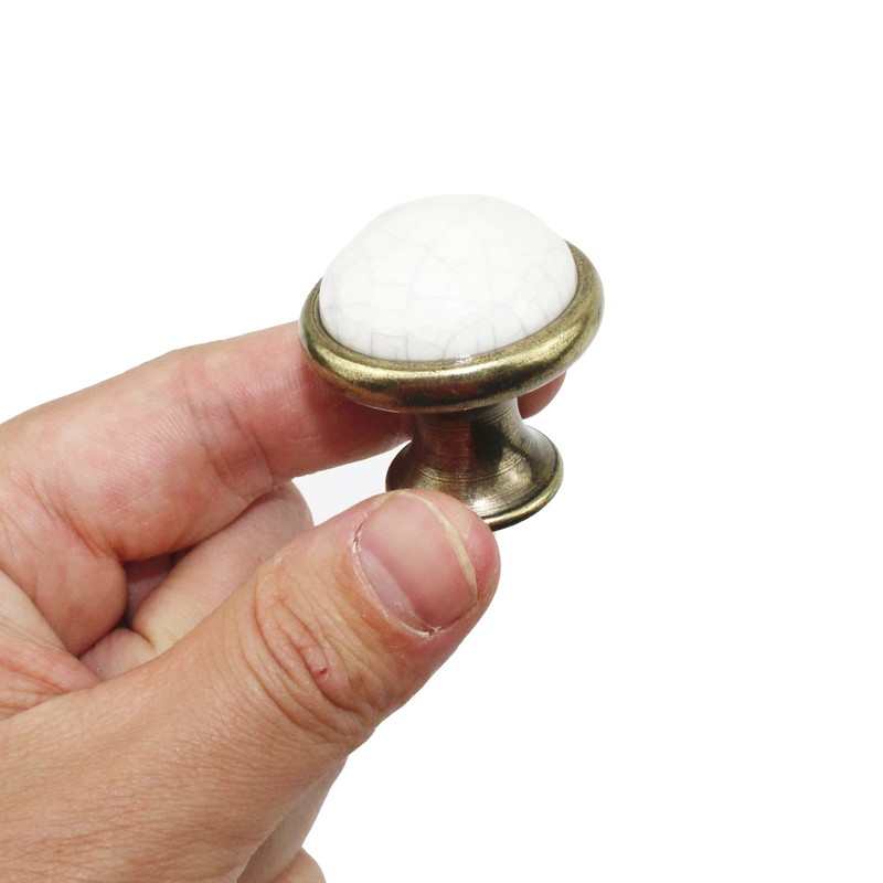 Gad2go 6Pcs Cabinet Knob Vintage Ceramic Drawers Knobs 34mm Round