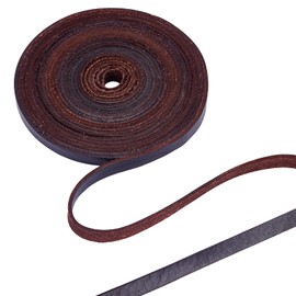 GORGECRAFT 5m Flat Cowhide Leather Cord 10mm Wide Genuine Leather Strap 2mm Thick Leather Strips Braiding Thread for Belts Bracelets Necklace Jewelry Making DIY Crafts Tooling Workshop, Dark Coffee