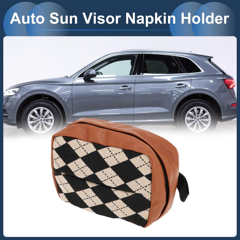 INFINAUTO Car Tissue Holder, Auto Sun Visor Napkin Holder, Car