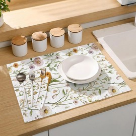 Tatyanna Drawer and Shelf Liner for Kitchen Cabinets Non Adhesive Drawer Liners Floral Cabinet Liner Strong Grip Non Slip Shelf Liners Waterproof Kitchen Cupboard Liner Easy to Clean 12IN x 16.4FT