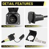 Oyviny 4-Pin to 7-Way Round Blade Trailer Adapter W/Mounting Bracket,