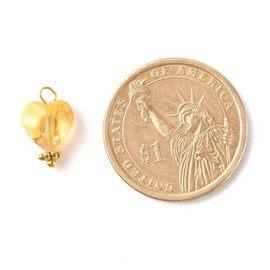 Gelirda 100Pcs Colorful Glass Heart Shape Pendants Love Heart Dangle Charms Hang Ornament for DIY Necklace Jewelry Making Craft