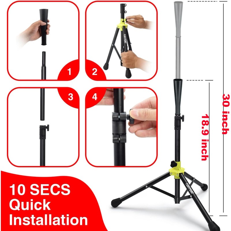 Flight Tees Adjustable Batting Tee Baseball Softball Tee Ball Hitting