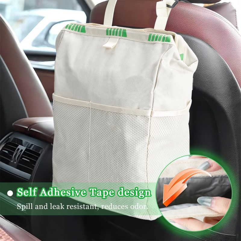 HIAHXC Car Bin Foldable Hanging Car Trash Bin with Storage