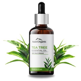 Aravi Organic Tea Tree Essential Oil - 15 ml | & Pure Tea Tree Oil for Skin Acne, Pimple, Face, Hair | Undiluted, Natural Aromatherapy, Therapeutic Grade