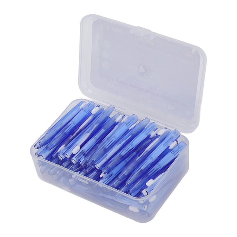 60Pcs Interdental Brush Practical Slim Braces Cleaner with PP Handle