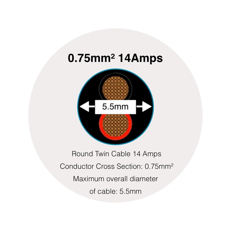 Automotive Round Twin 2 Core Cable 12V/24V Thin Wall Wire