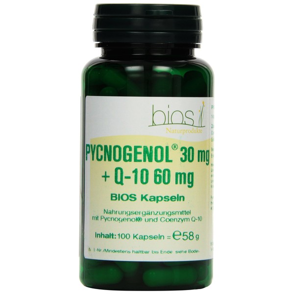 Bios Pycnogenol 30 mg with Q-10 60 mg 100 Capsules