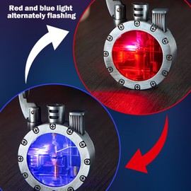 Laicengo Vintage Steampunk Trench Lighter, Jet Torch Lighter, Butane Refillable Cool Lighters with Visible Fuel Tank and Adjustable Flame Dial, Great Choice for Men Dad Husband (Fuel Not Included)