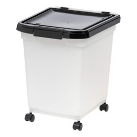 IRIS USA 32.5 Quart Airtight Pet Food Container, Black MP-350