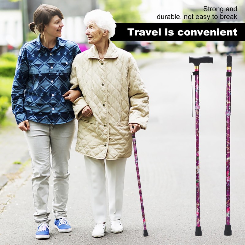 PARLORA Walking Cane for Women and Men, Collapsible, Lightweight, Sleek,