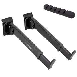 Saintfield Studios Slatwall Keyboard Arms - Pair - Black Metal - Adjustable with Foam Padding for Studio or Home - Complete with Silicone Cable Clips