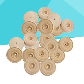 Childrens Toy 50pcs Small Wooden Wheels DIY Handmade Mini Car Tricycle Toy Round Wheels Replacement Art Craft Project Supplies for Kids Peg Board Accessories