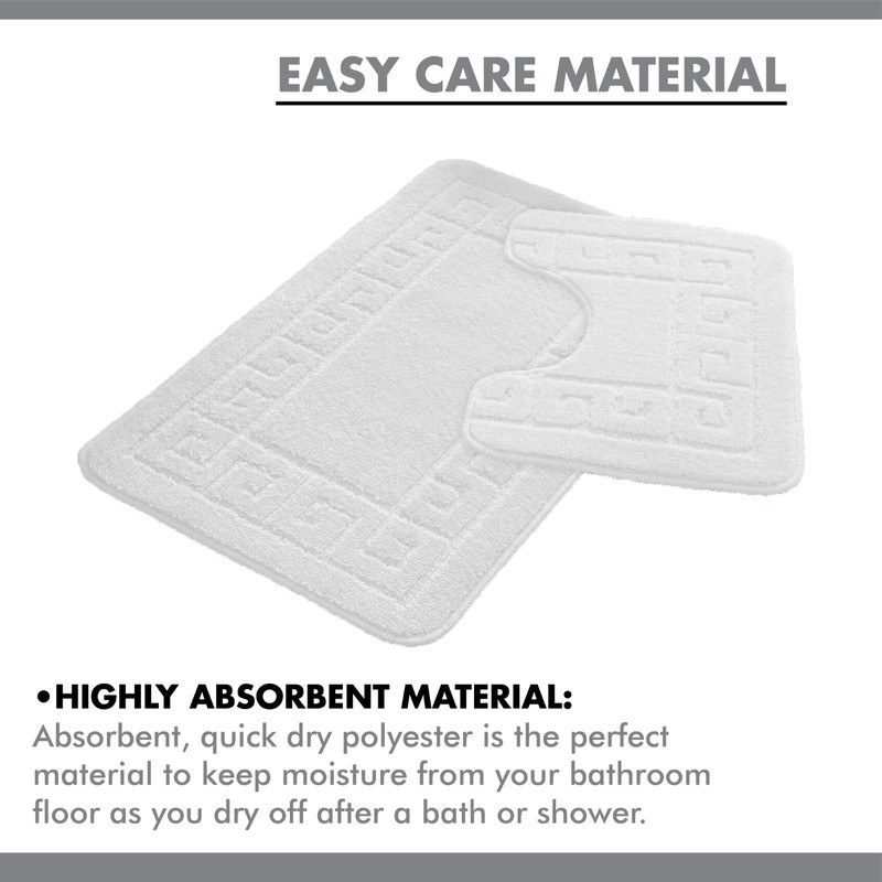 Lions Bath Mat Sets 2 Piece - Jacquard Greek Key