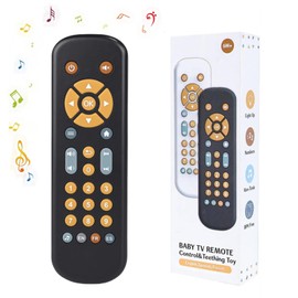 JoyJoyful Baby Remote Control Toy from 6 Months, Musical Toys for Babies with English/French/Spanish, Educational Toy with Songs Sounds Gift Girls Boys (Black)