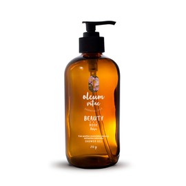 OLEUM VITAE Shower Gel. Gel de Ducha Rosa. Con Aceite Esencial de Rosa Mosqueta. Hidratación Profunda. Con Extractos de Caléndula, Aloe Vera y Manzanilla. 250gr