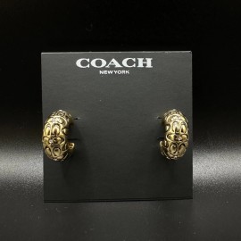 Coach Quilted Signature Thick Hoop Earrings | Giftable, New | Full Packaging