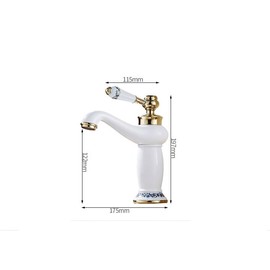 Bathroom White Basin Faucet Blue and White Porcelain Faucet Basin Sink Mixer Tap Brass Made Deck Mounted Basin Faucet(2)