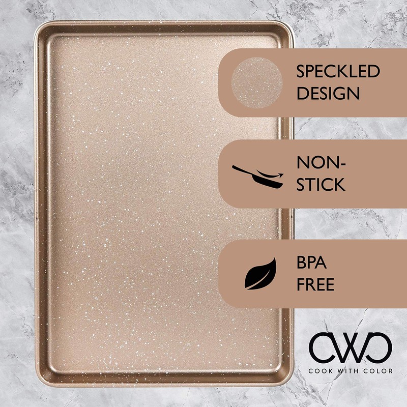 COOK WITH COLOR Bakeware Non Stick Baking Sheet, Champagne, 10x15