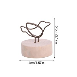 Table Sign Holder - Rustic Wood Place Card Holders, Real Wooden Base Memo Photo Clip, Name Cards Photo Holders for Wedding Party Sign Food Cards Label