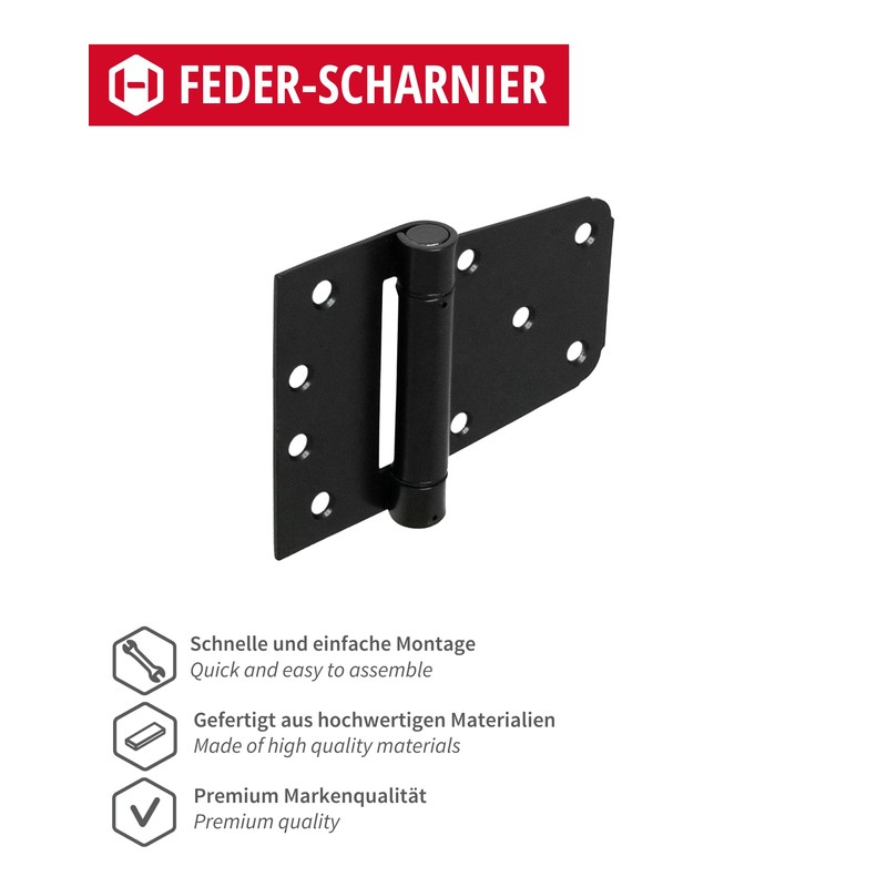 Gedotec Self-closing hinges for screwing on, 1 piece, black door