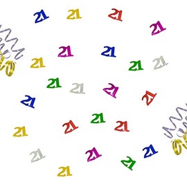 Oblique-Unique® 21st Birthday Anniversary Confetti Colourful Table Decoration Scatter Decoration 14 g