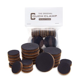 Couch Clamp Furniture Pads (24 Pack) - No-Slip Rubber Grips for Sectional Couches and Furniture - Adhesive Floor Protectors with Anti-Skid Rubber Feet - Prevents Scratches, Floor Damage, and Slippage