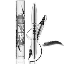 Eyebrow Pencil And Eyeliner Pencil, Magic Microblading Eyebrow Pen With Black Liquid Eyeliner Pen, Waterproof Smudgeproof 24h Long Lasting Brow Pen For Natural Look Eye Brow Eye Makup (Black)