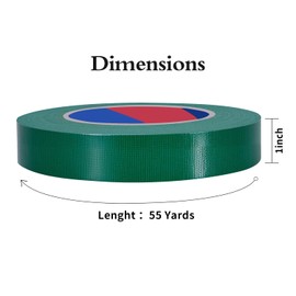 Duccinp Green Duct Tape 24mm x 50m Heavy Duty, No Residue, Tear by Hand & Waterproof Duct Tape, Great for Packaging, Home Use, DIY, Projects and Repairs