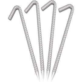 4 Pack Tent Stakes Metal Tent Pegs 12 inch Heavy Duty Tent Pegs Galvanized Strong Tent Stakes Steel Stakes for Camping Canopy Tarp Sand Ground Mountains Garden Wedding and Christmas Decorations
