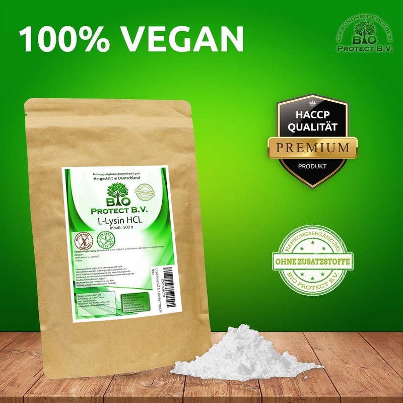 Bio Protect BV L-Lysine Powder 500 g without Additives 100%