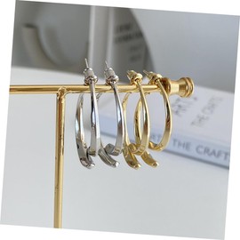 BESPORTBLE 925 Silver Curved Front Back Earrings for Women Dangle Drop Earrings Chic Minimalist Style Suitable for Everyday Wear 1 Pair