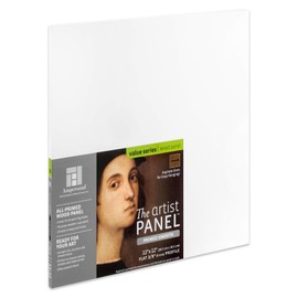 Ampersand Art Supply Wood Gesso Artist Painting Panel: Primed Smooth, 12" x 12", 3/8" Flat Profile