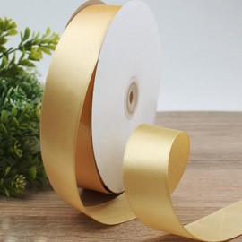 CC wonderland zone 1 Inch Champagne Gold Satin Ribbon Rolls(25mm Wide x 91m Long) for Gift Wrapping,Crafting,Florist