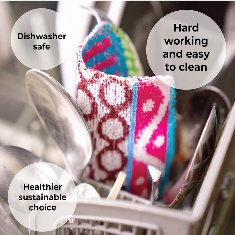 Skoy Scrub, 2-pack Reusable, Non-Scratching Dish Scrubber for Kitchen and