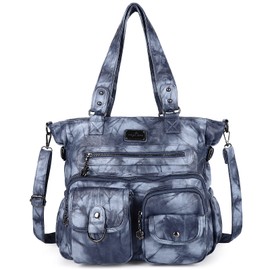 Angelkiss Women's Soft PU Leather Shoulder Handbag - Hobo, Satchel, Tote, Crossbody & Travel Bag - BLUE