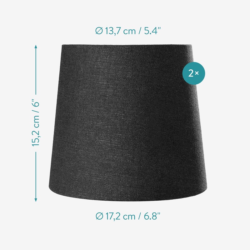 Navaris 2 x Lampshade Table Lamp E14 Round - 15.2